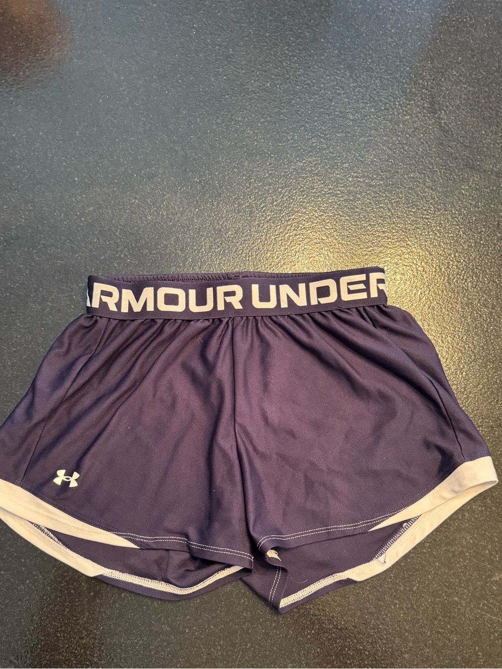 Under Armour navy blue Women's Athletic Shorts with White Trim
